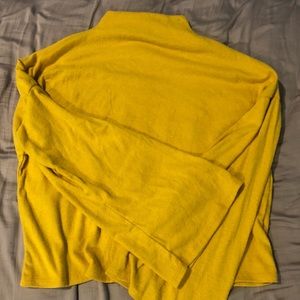 Bell sleeve yellow mock neck sweater